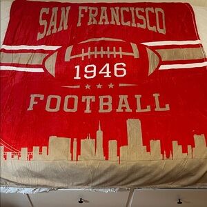 Red San Francisco 49ers Football lap Blanket 50x60 soft nwot